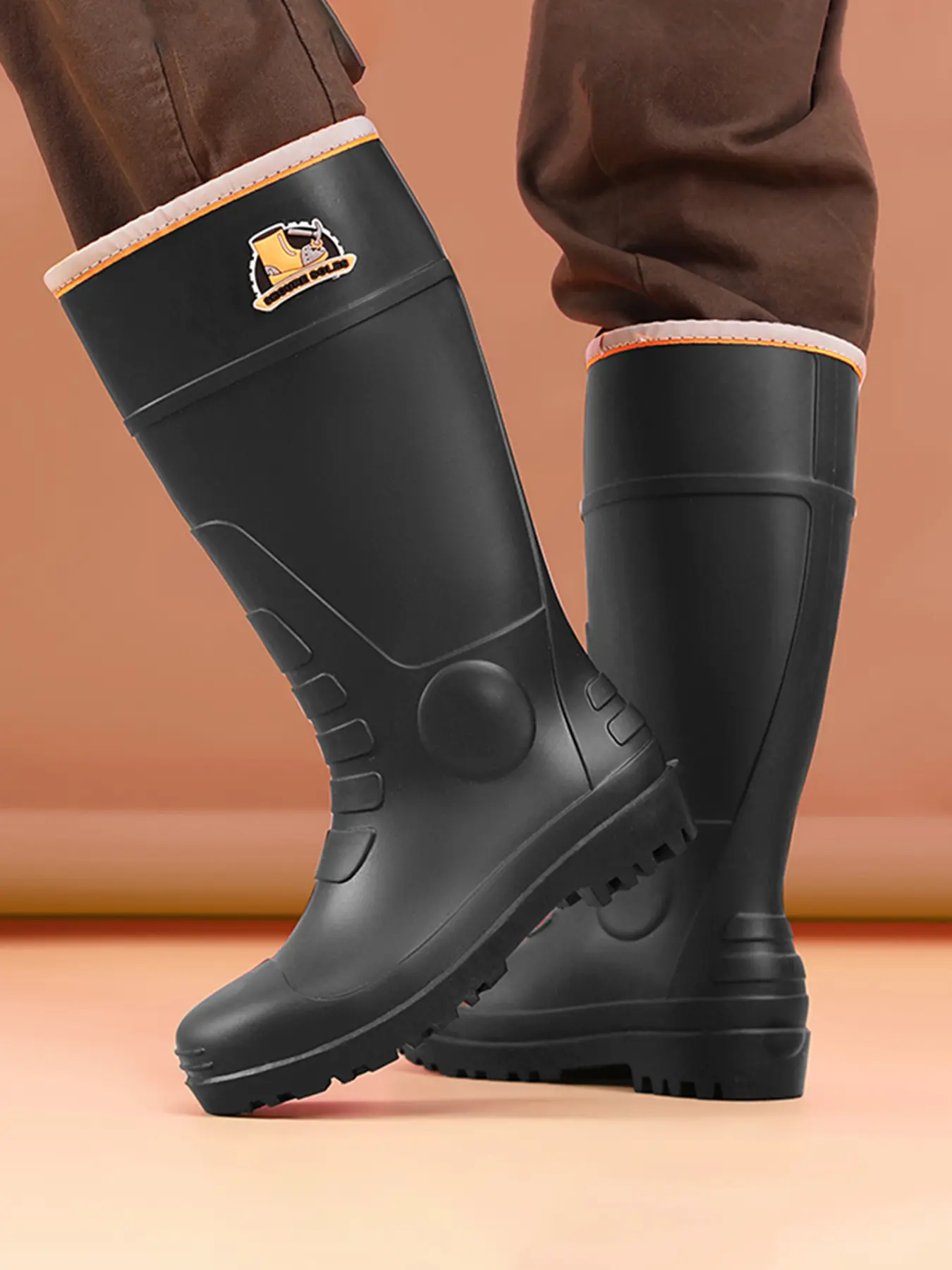 Men's Industrial Anti-Shock Rain Boots Spring 2026, Puncture-Resistant Long Boot All-Season, Non-Slip Comfort Water Shoes