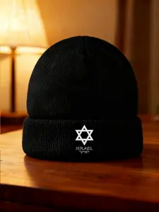 Israeli Jewish Wing Print Knitted hat Unisex Trendy Streetwear Breathable Sun Hat for Men Women Lightweight Adjustable Dad Hat with Vintage Embroidery Logo Perfect for Outdoor Warm and suitable for wi