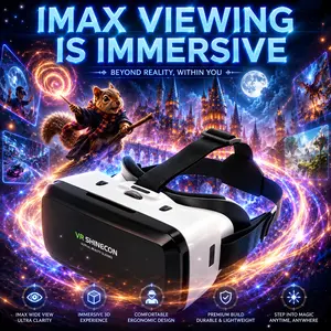 1 New 3D VR Headset, Smart Virtual Reality Goggles Compatible with iPhone and Android Phones
