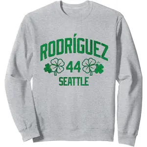 Julio Rodriguez Seattle Baseball St. Patrick's Clover MLBPA Sweatshirt NBG