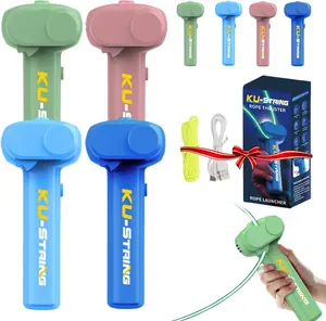 1pcs/2pcs/4pcs Glow-in-the-dark loop rope launcher propellers, handheld novelty fun rope launchers, outdoor kids play toys, decompression toys, children's day Christmas day gifts