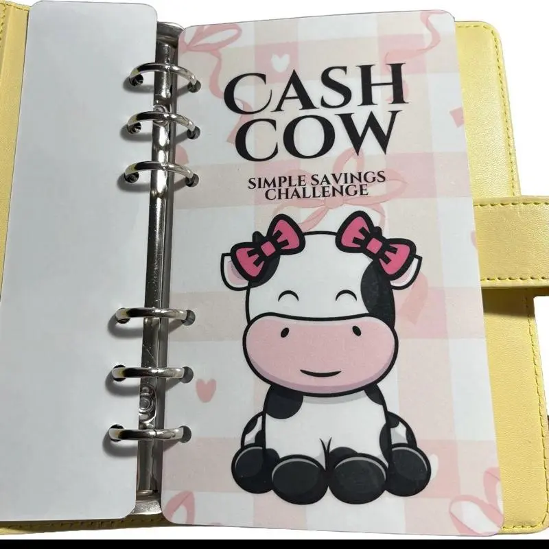 12-Month Laminated Savings Challenge Trackers (A6 Size) - Savings Challenge Planner, Office Supplies, Aesthetic Office Supplies with Heart-Themed & Simple Layouts for A6 Planners, Envelopes