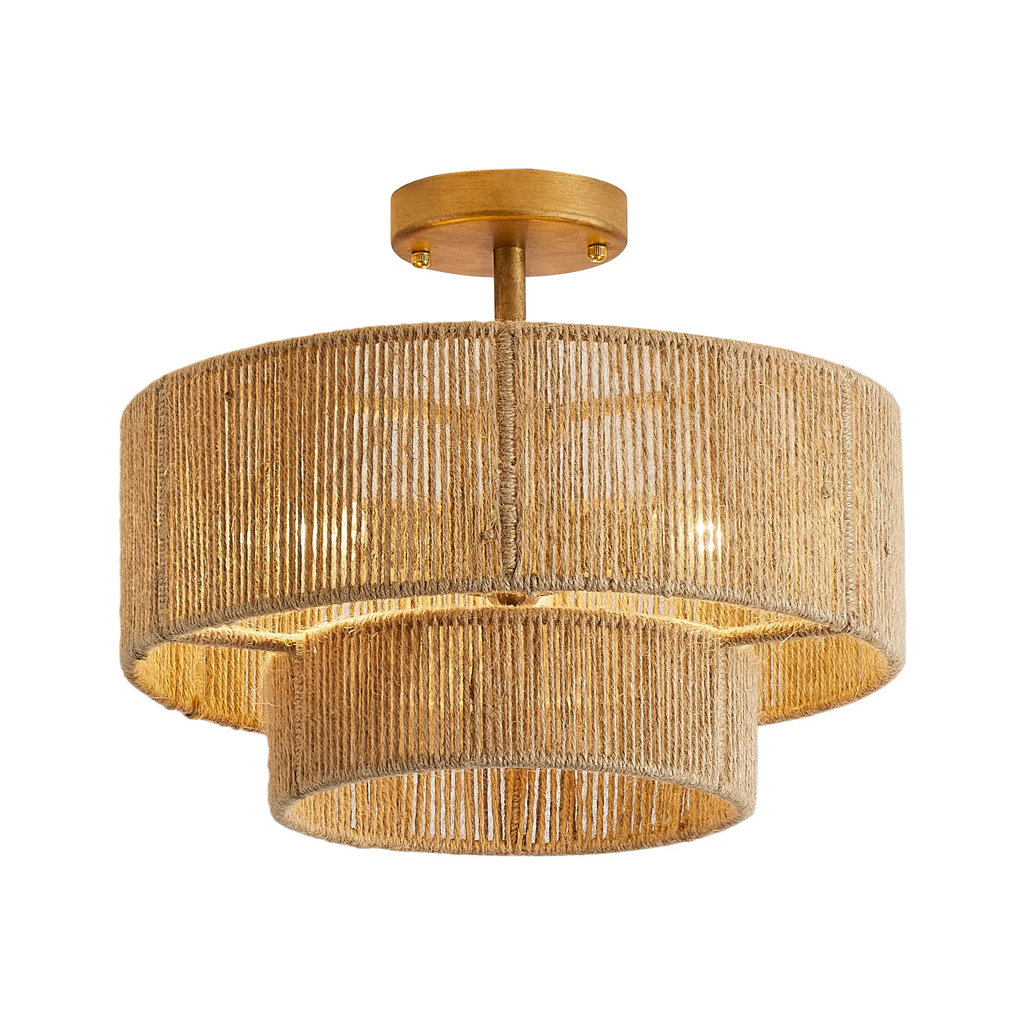 PARROT UNCLE 3-Light Traditional Indoor Flush Mount Lighting Wood Iron Art E12 Socket LED Bulb Not Included Home Decoration Lamp for Hallways Bedrooms Living Rooms Dining Rooms Kitchens Bars