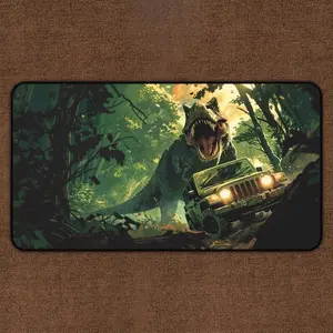 Jurassic Dinosaur Green TCG Playmat, MTG Playmat, Desk Mat, Gaming Mouse Pad, Desk Accessories, Board Game