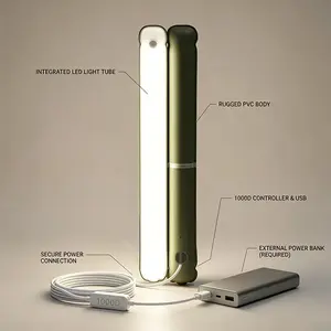 Portable Inflatable LED Camping Light – USB Rechargeable, 25-Inch Foldable Tent Lamp with Magnetic Base, IP66 Waterproof, 4 Lighting Modes, Ideal for Camping, Hiking, Fishing, Backpacking, Outdoor Survival, Emergency Preparedness, and Outdoor Adventures