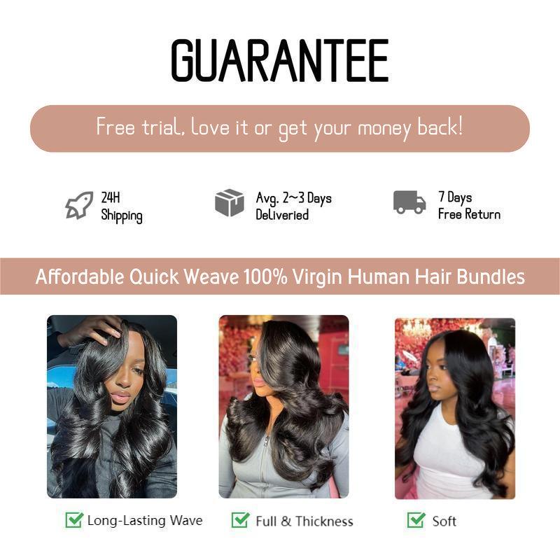 [Wequeen] Budget Friendly 10A Grade 12"-36" Brazilian Virgin 100% Human Hair Body Wave Burmese Curly Straight Deep Wavy Quick Weave Sew in/Glue in Viral Hair Bundles