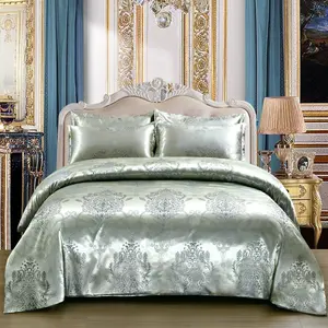 Satin Jacquard Bedding Set, 1 Count Duvet Cover & Pillowcase without Filler, Soft Comfortable Decorative Bedding Set for Home Bedroom