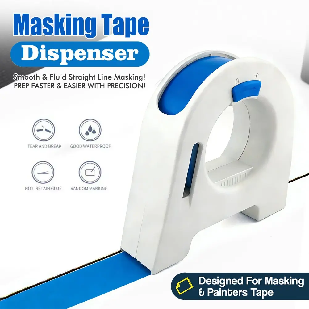 Professional Masking Tape Cutter, Painter's Tape Application Tool, Sharp Teeth Cutting Blade, Effortless Wheel, Durable Construction, Ideal for Straight Painting, Versatile Usage, Precision Cutting Teeth, Effortless Operation, High Precision Cutter