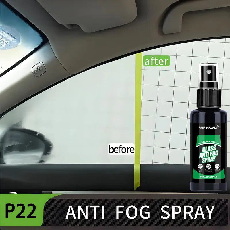3.4oz/100ML Anti-Fog Spray, Anti-Fog Glass Spray, Car Windshield Defogger, Car Windshield Cleaner, Prevent Fogging, Anti-Fog & Mist & Water Repellent