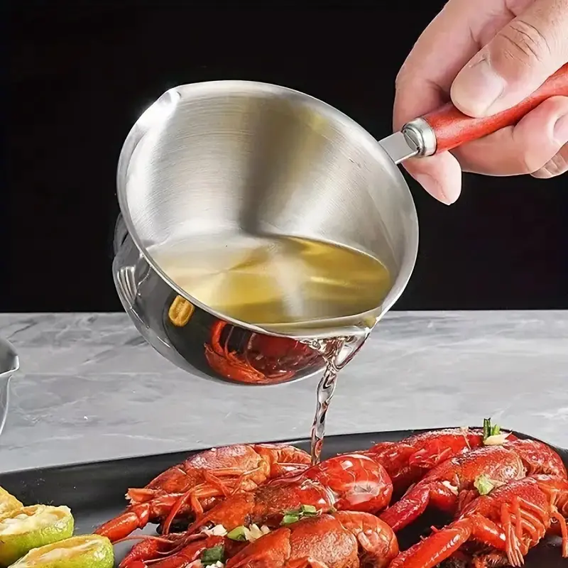 Stainless Steel 1-Piece Multifunctional Mini Cookware Pot - Kitchen Cookware for Heating, Oil Pouring | Ideal for Home Supplies, Party Gifts