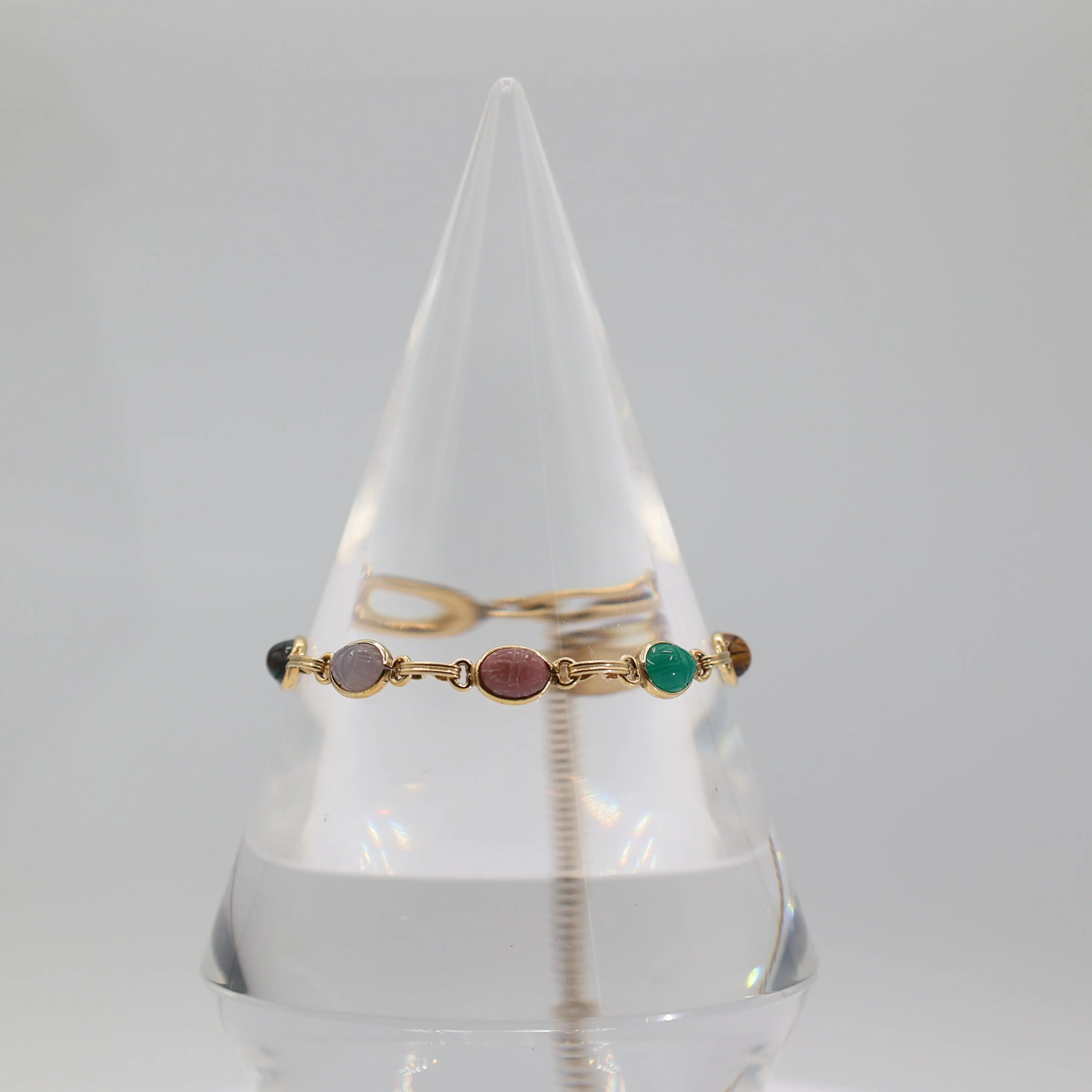 12k Gold Filled Vintage Egyptian Revival Bloodstone Bracelet Jewelry