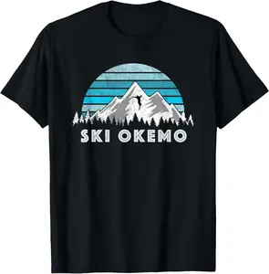 Vintage Retro Okemo, Vermont Snow Ski T-Shirt
