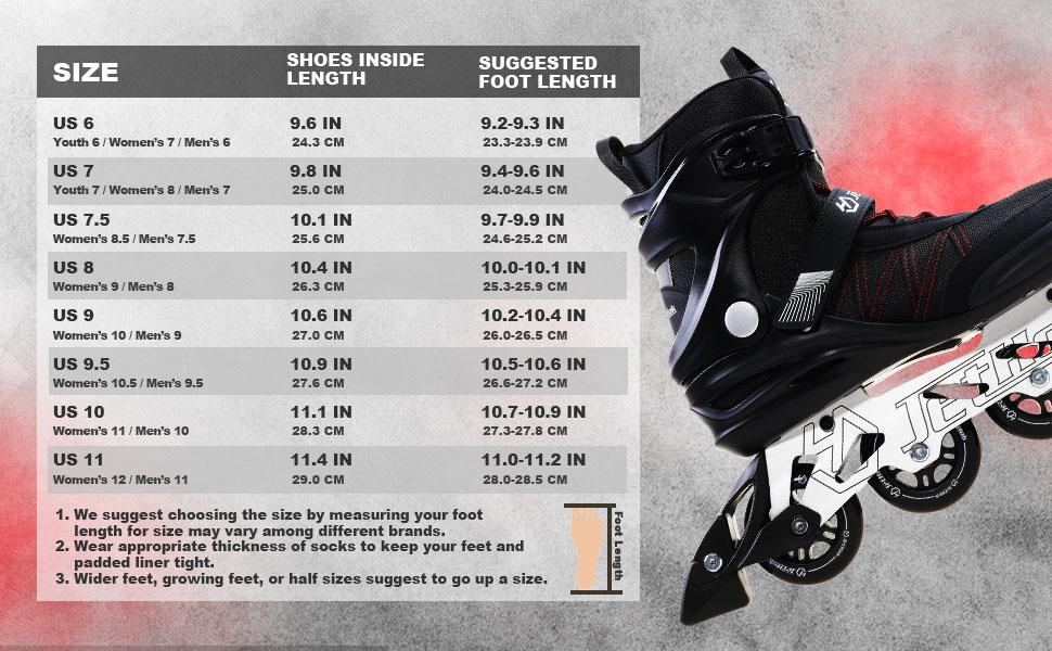 JetHok Inline Skates Advantage Pro Women’s and Men's Adult Fitness Inline Skate, Professional Aluminum Inline Rollerskates Outdoor (Black and Red, Size 7-11)