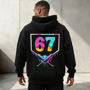 "Drippy 67 Baseball" Graphic Hoodie - Bold Retro Vibe, Comfy Fit for Urban Casual Looks, Streetwear Gatherings & Daily Outings | Viral Fashion Essential for Stylish Streetwear Enthusiasts