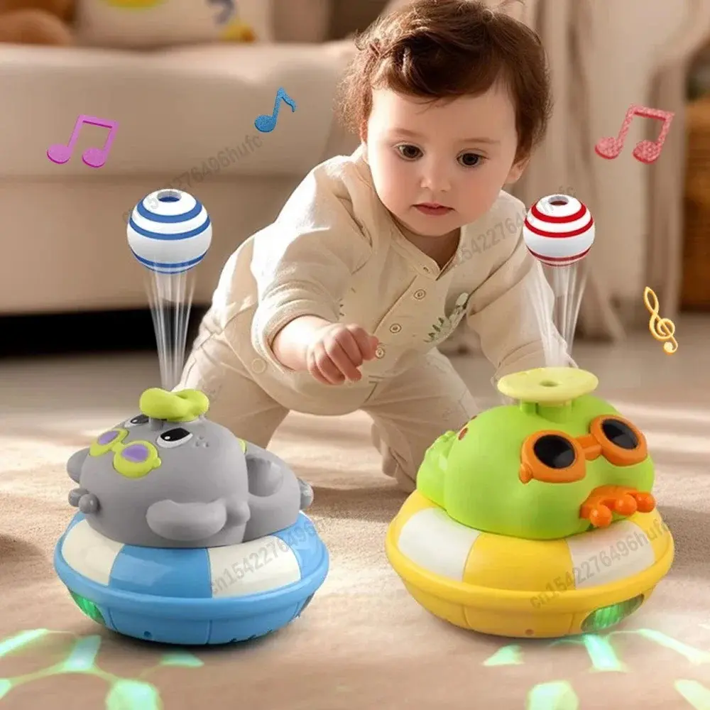 Fun Electric Elephant Sliding Car Suspension Ball Automatic Obstacle Avoidance Music Sound and Light Interactive Children's Toy