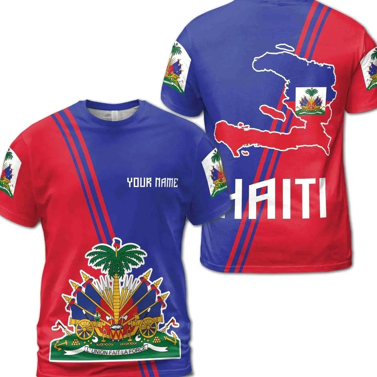 Custom Men's Sublimation Polo Shirt - Haiti Flag Patriotic Apparel, Soft Casual 3-Button Poly-Spandex Blend, Short-Sleeve Classic Unisex Tops (S-5XL, 3XL, 4XL) for All Seasons