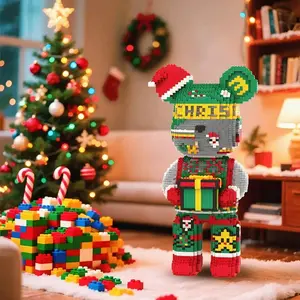 Christmas Bear Building Set, 6150 Pieces, 43cm High, Creative DIY Toy for Boys & Girls, Home Decor Decoration