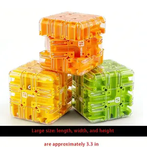 Novelty Fun 3D Maze Ball Interactive Puzzle Roller Cube STEM Learning Toy for Kids Teens Stress Relief Cognitive Skill Game Stress Relief Gadgets