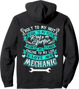 Mechanics Wife Hoodie Girlfriend Auto Diesel Mechanic Gift Pullover Hoodie