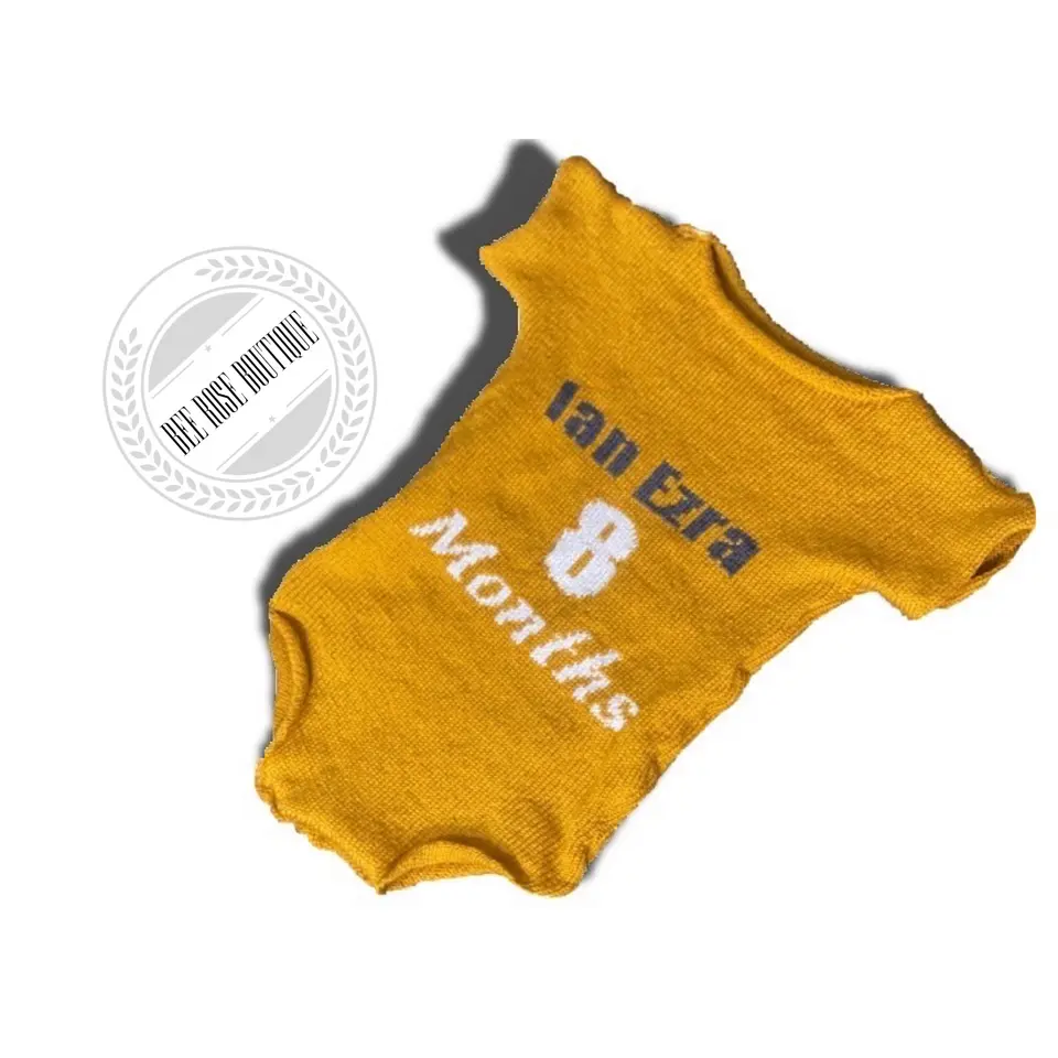 Custom Knit Name & Milestone Onesie