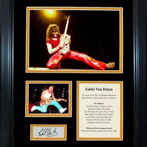 Unframe Poster Print Eddie Van Halen Facsimile Laser Engraved Auto Photo Collage