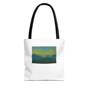 Black Hills Landscape Painting Tote Bag | Painted Misty Peaks Scenic Art