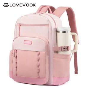 LOVEVOOK Laptop Backpack for Women with Large Cup Holder,15.6 Inch DIY Design Travel Work Backpack Computer Laptop Bag,Waterproof Nurse Teacher College Backpack Purse,Gifts for Women Men