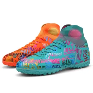 BINBINNIAO Men/Women Turf Soccer Shoes High Ankle for Soccer Lacrosse All Seasons Laces Closure Ergonomic Wide Shoe Last Anti-Slip Rubber Sole