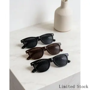 Pinhole Glasses for Eye Strain Relief – Vision Training, No Prescriptionblack pinhole glasses, unisex, minimalist, lightweight, trendy