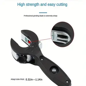 Ratchet pipe cutter, one-hand quick pipe cutting tool, suitable for cutting stainless steel, copper and aluminum pipes from 3/13 inch to 1 1/8 inch, ideal for household maintenance.