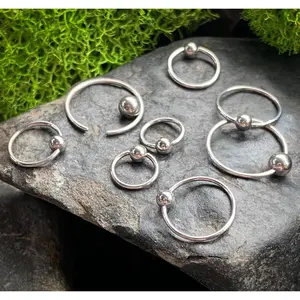 4 PAIR Value Pack 316L Surgical Steel Captive Bead Rings 14g, 16g, 18g or 20g