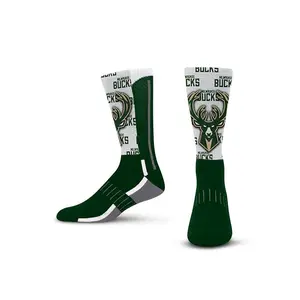 For Bare Feet Icon Word Montage Milwaukee Bucks Crew Socks