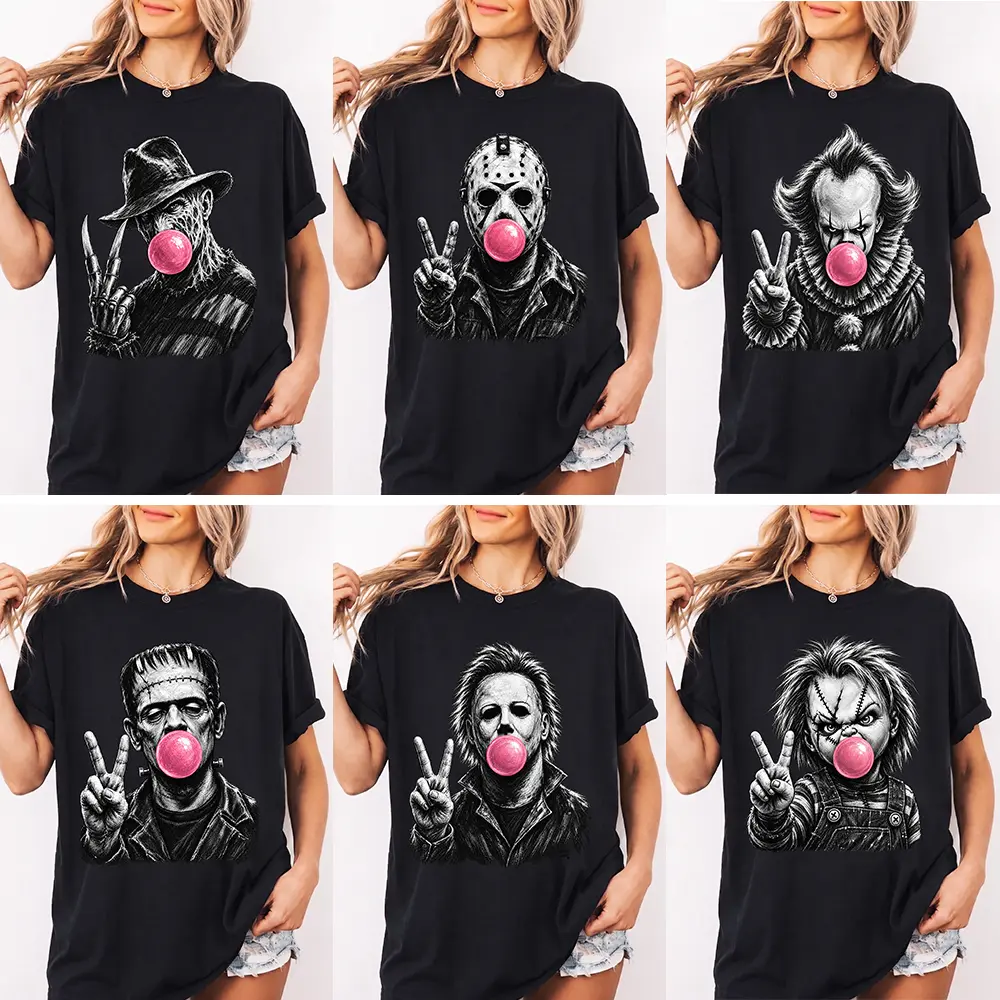 Vintage Horror Movie Character Shirt, Scary Halloween Characters Shirt, Halloween 2026 Shirt, Halloween Shirt, Masked Killer Clown Monster Horror Shirt, Spooky Halloween T-Shirt, Retro Horror Fan Tee, Halloween Gift for Horror Lovers