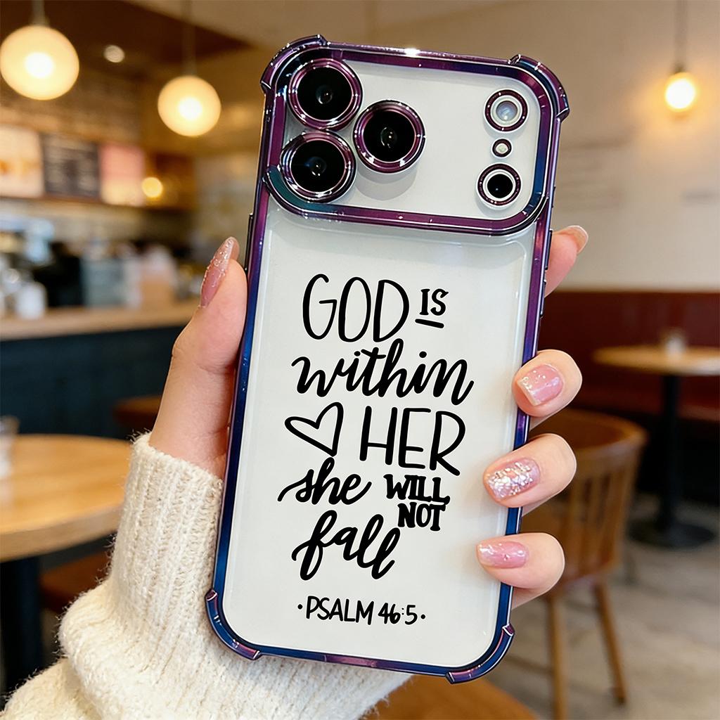 God Is Within Her iPhone Case Psalm 46:5 for iPhone 11 12 13 14 15 16 17 Pro Max Plus Air Minimalist Christian Cover DDSJ-260407022