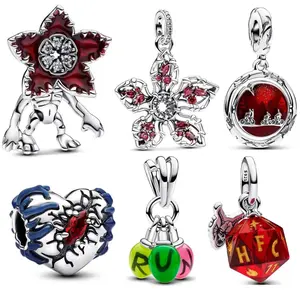 Stranger Things Charms and Charm Bracelets-Demogorgon & Hellfire Club Motifs-Copper -Compatible with All Common Charm Bracelets -Perfect for DlY Jewelry Projects or Gifts