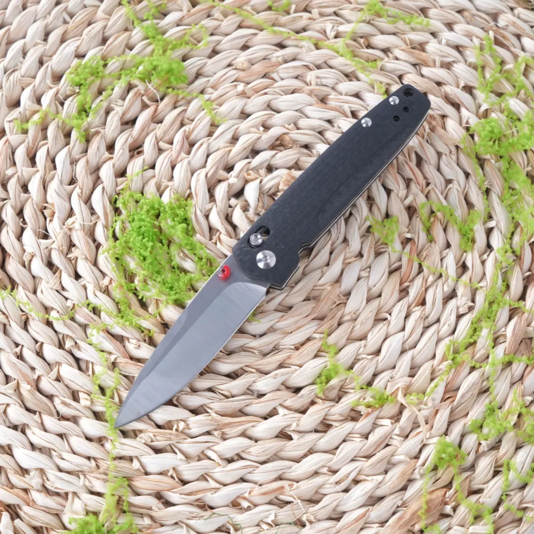 1pc 485 folding knife, carbon fiber handle, compact fruit knife, portable pocket knife