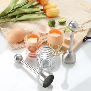 Stainless Steel Egg Cracker and Holder for Easy Food Prep, Suitable for Chicken and Duck Eggs, Simple Operation and Convenient Storage