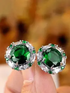 1 Pair Gorgeous Cubic Zirconia Stud High Quality Earrings For Women For Wedding Engagement Anniversary Party Jewelry Valentine's Day Gift