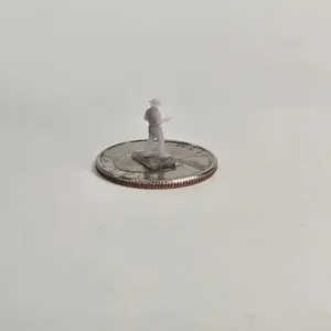 N Scale Cowboy – Dinner Plate Pose | Unpainted Western Miniature for Dioramas & Train Displays