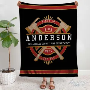 Custom Firefighter Blanket, Gift For Firefighter, Firefighter Thin Red Line Throw Blanket, Firefighter Gifts, Fire Department