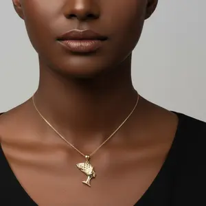 10K Yellow Gold Nefertiti Pendant