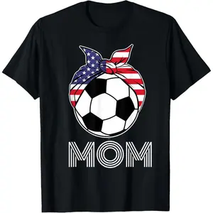 Cute Soccer Ball Bandana Hair Tie Sports Womens Soccer Mom T-Shirt Pure Cotton Graphic Tees Menswear Top: Gifts for Men & Women