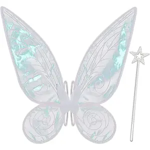 Fairy Wings for Adults,Butterfly Wings for Girls,Angel Wings,Fairy Costume for Women Halloween Dress Up Party Favor (White)