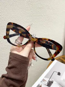 Retro Cat Eye Frame Eyeglasses for Women, Tortoiseshell Eyeglasses, Fashion Anti-blue Light Eyeglasses for Work, Daily Decor, Perfect for Student Daily Use, High Quality Eyeglasses