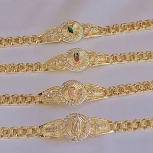 virgen de guadalupe san judas tadeo bracelet gold plated