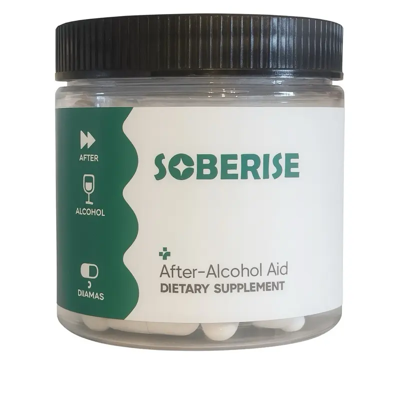 Soberise After-Alcohol Aid Supplement  Liver Health Support with DHM & L-Cysteine for GABA Rebound and Acetaldehyde Neutralization Milk Edible