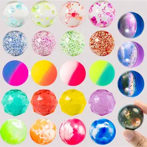 24 Pack Bouncy Balls Assorted 32mm - Multicolor Bulk Party Favors for Kids, 6 Unique Styles with Storage Bag - Birthday Party Supplies, Carnival Prizes, Pinata Stuffers, and Classroom Rewards