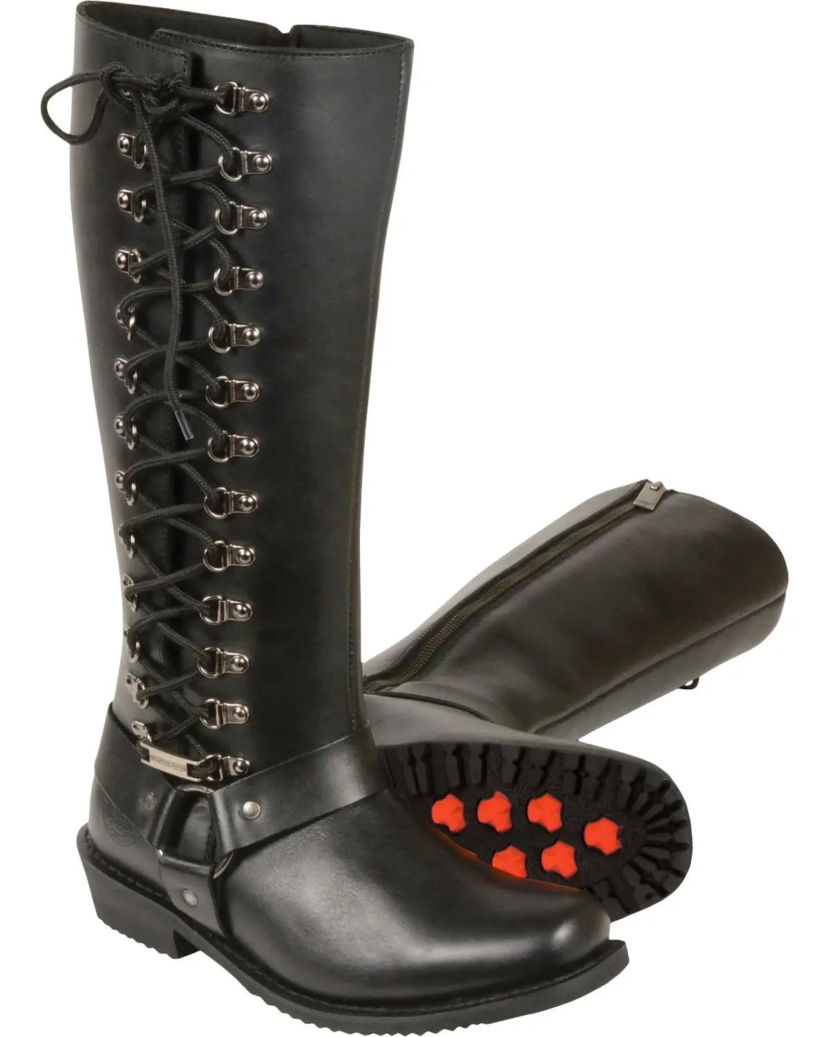 Milwaukee Leather Women's Women'S 14" Full Lacing Classic Harness Boot - Mbl9365