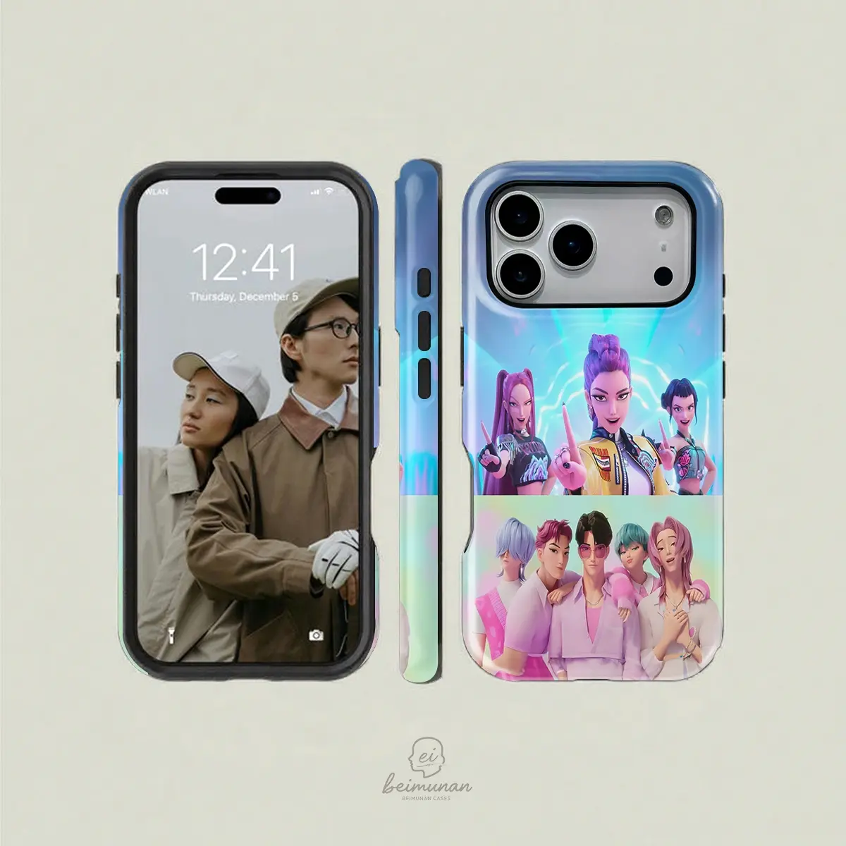 Blue Kpop Phone Case for Men & Women, Compatible with iPhone 11-17 Pro Max, Samsung Galaxy S25-S23 Ultra, Dual Protection Shockproof Protective Smartphone Casing, Accessories, Protector