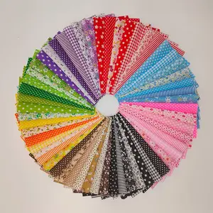 Assorted Designs Square Patchwork Sewing Fabrics, 56pcs/set Smooth Patchwork Fabric Blocks, DIY Handmade Fabric Blocks